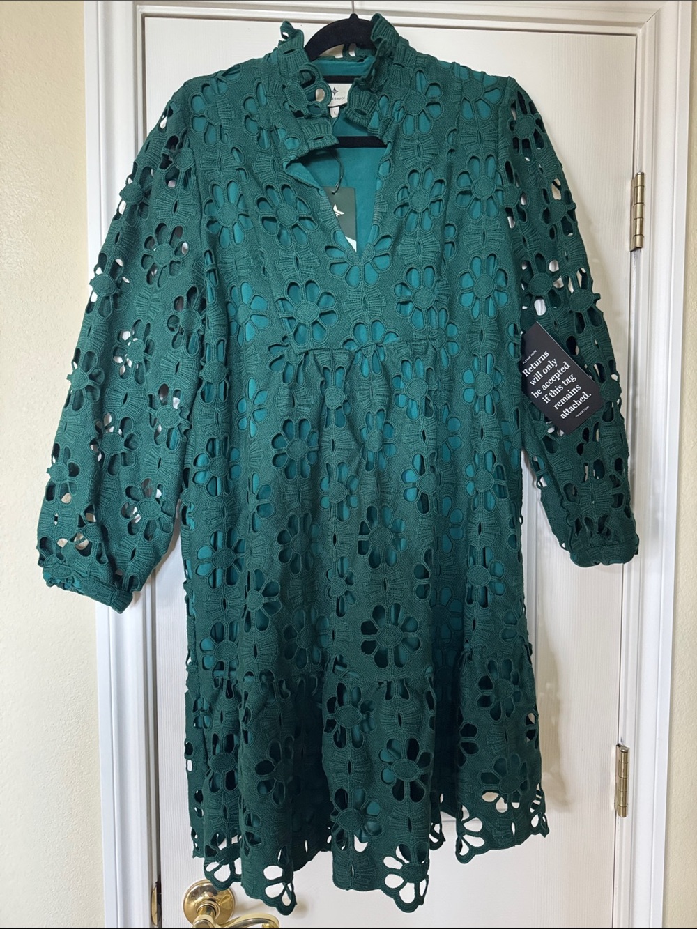 Tuckernuck Green Floral Eyelet Lace Dress. New with tags!